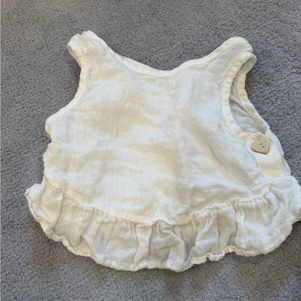 Zara White Girls Linen top